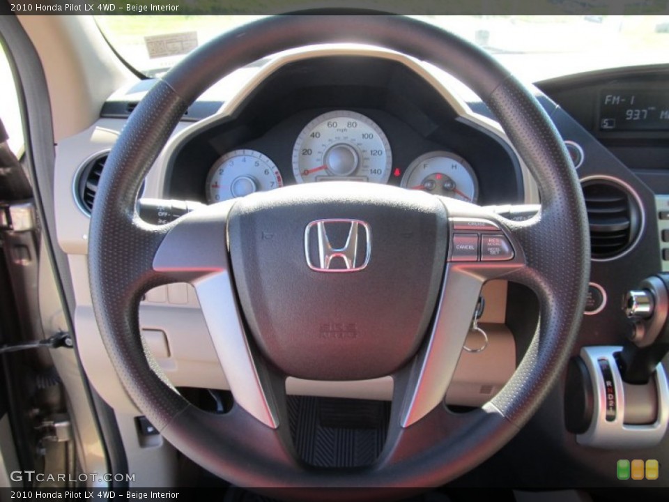 Beige Interior Steering Wheel for the 2010 Honda Pilot LX 4WD #56111405