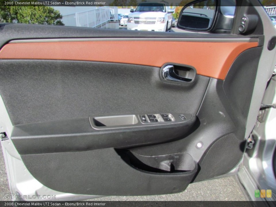 Ebony/Brick Red Interior Door Panel for the 2008 Chevrolet Malibu LTZ Sedan #56113653