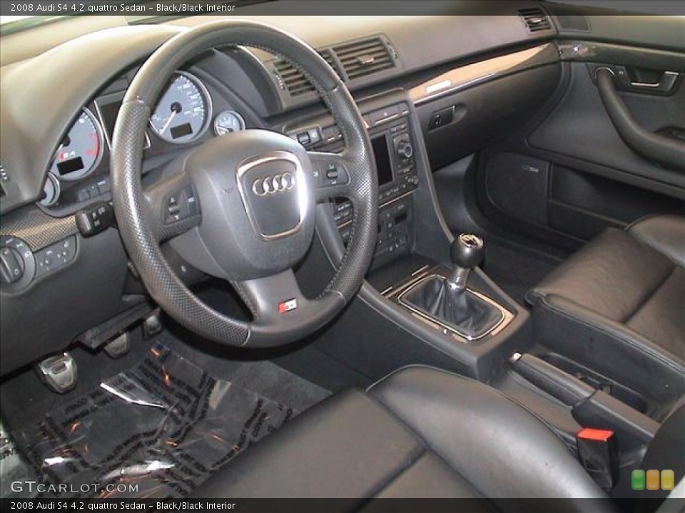 Black/Black 2008 Audi S4 Interiors
