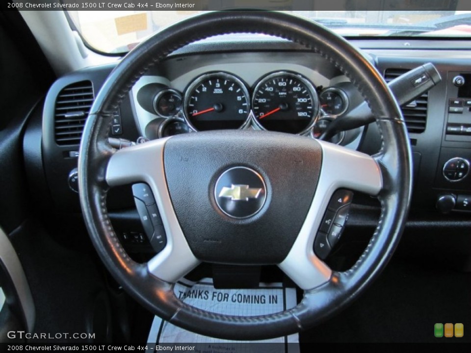 Ebony Interior Steering Wheel for the 2008 Chevrolet Silverado 1500 LT Crew Cab 4x4 #56119621