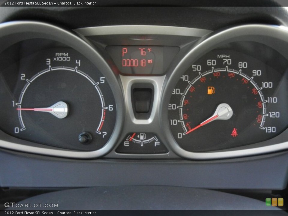 Charcoal Black Interior Gauges for the 2012 Ford Fiesta SEL Sedan #56125753