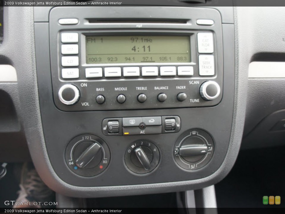 Anthracite Interior Controls for the 2009 Volkswagen Jetta Wolfsburg Edition Sedan #56130962
