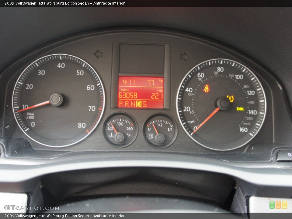 Anthracite Interior Gauges for the 2009 Volkswagen Jetta Wolfsburg Edition Sedan #56130980