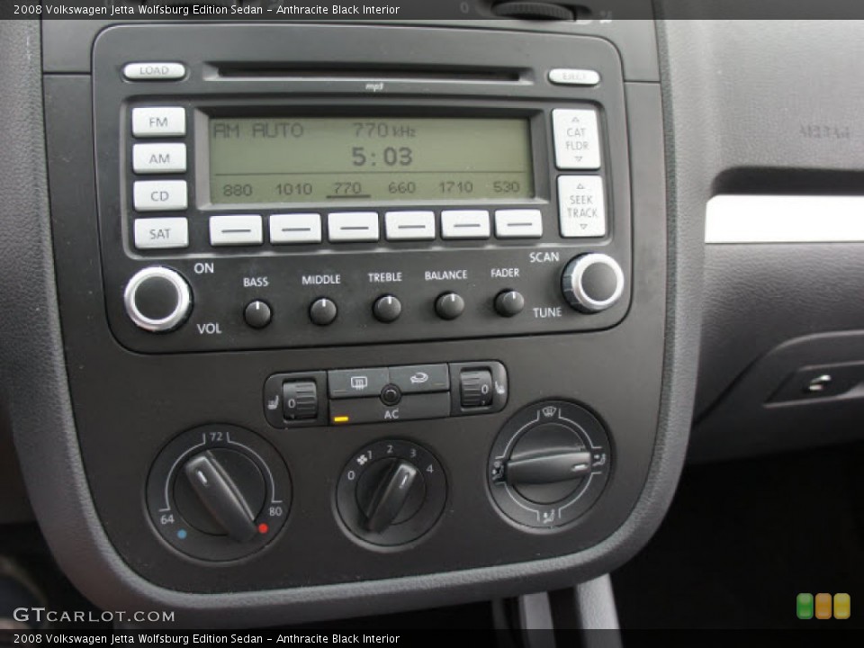 Anthracite Black Interior Controls for the 2008 Volkswagen Jetta Wolfsburg Edition Sedan #56131379
