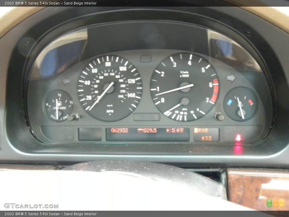 Sand Beige Interior Gauges for the 2003 BMW 5 Series 540i Sedan #56134760