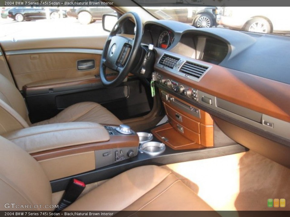 Black/Natural Brown Interior Photo for the 2004 BMW 7 Series 745i Sedan #56135495