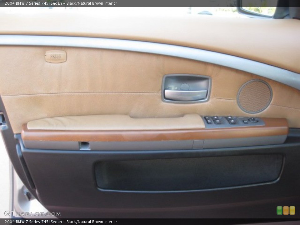 Black/Natural Brown Interior Door Panel for the 2004 BMW 7 Series 745i Sedan #56135519