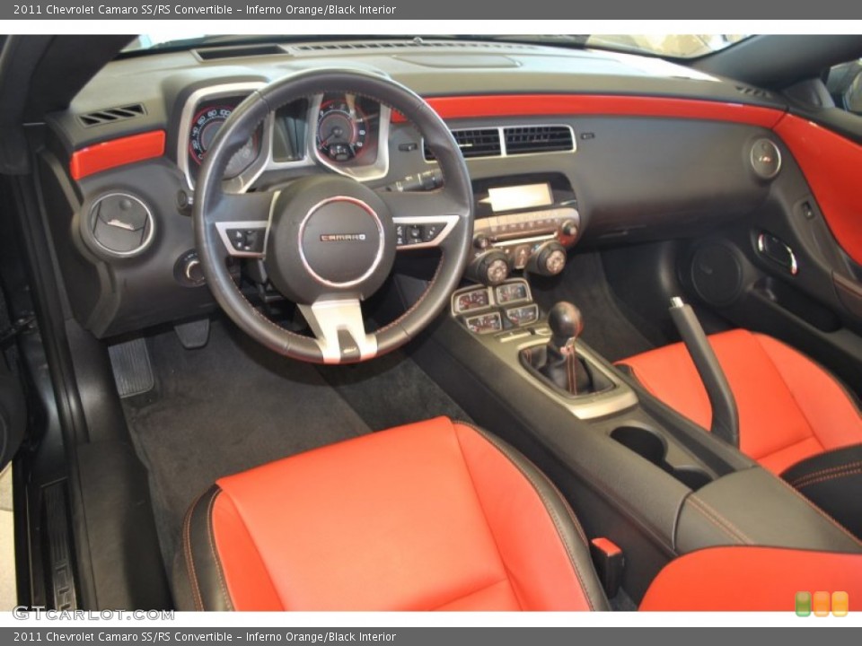 Inferno Orange/Black Interior Prime Interior for the 2011 Chevrolet Camaro SS/RS Convertible #56136485