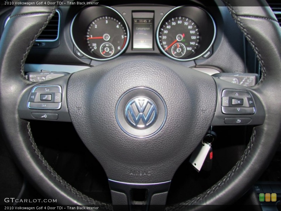 Titan Black Interior Steering Wheel for the 2010 Volkswagen Golf 4 Door TDI #56136677