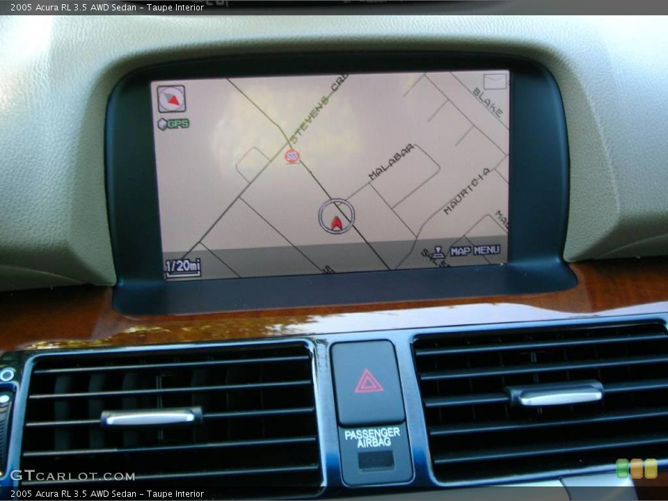 Taupe Interior Navigation for the 2005 Acura RL 3.5 AWD Sedan #5613763