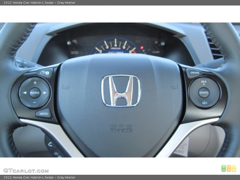 Gray Interior Controls for the 2012 Honda Civic Hybrid-L Sedan #56140523