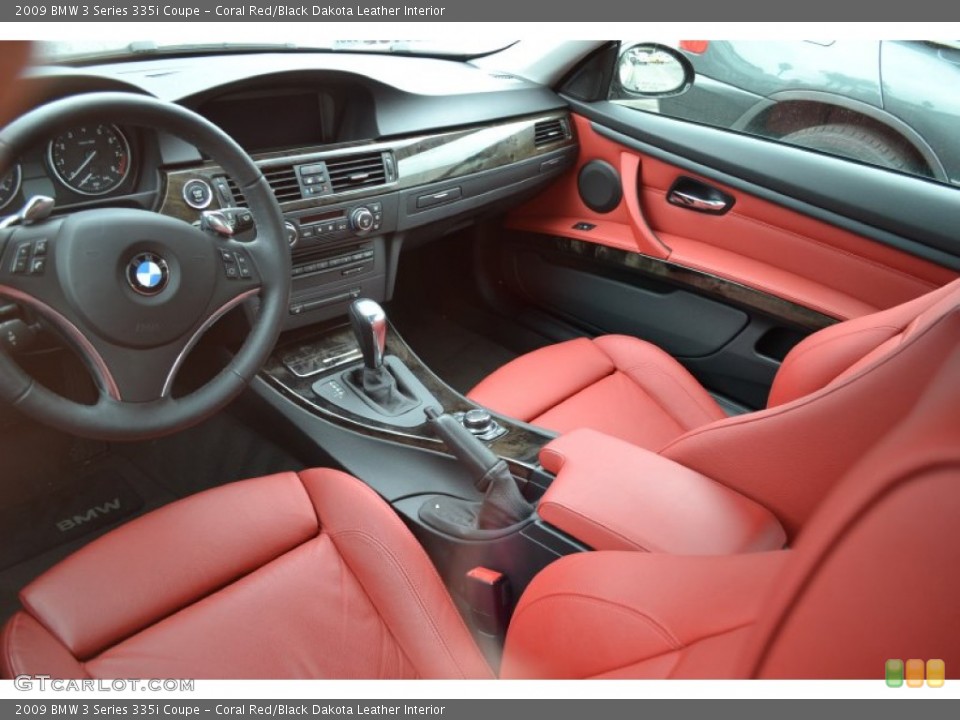 Coral Red/Black Dakota Leather Interior Photo for the 2009 BMW 3 Series 335i Coupe #56155334
