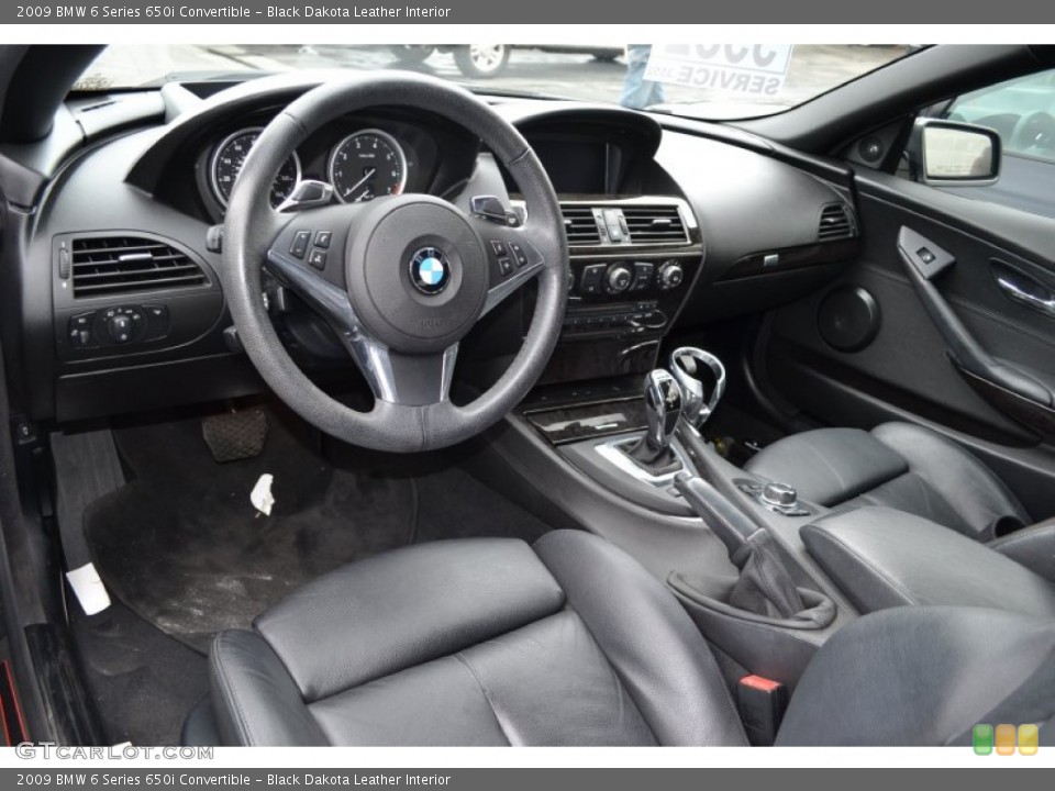 Black Dakota Leather Interior Prime Interior for the 2009 BMW 6 Series 650i Convertible #56155349