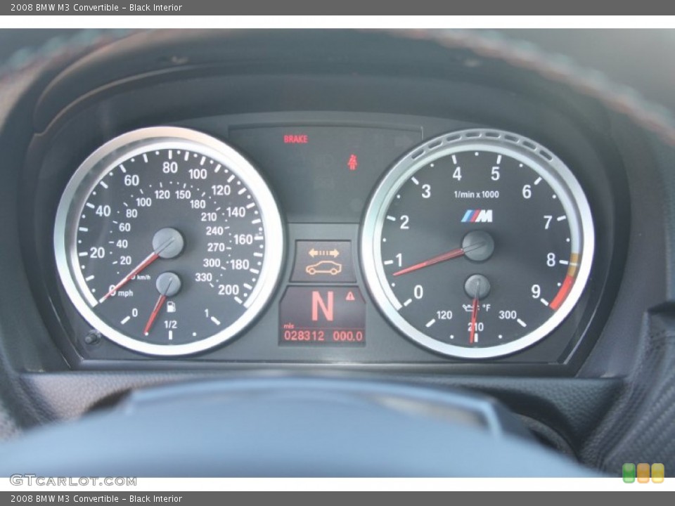 Black Interior Gauges for the 2008 BMW M3 Convertible #56158067