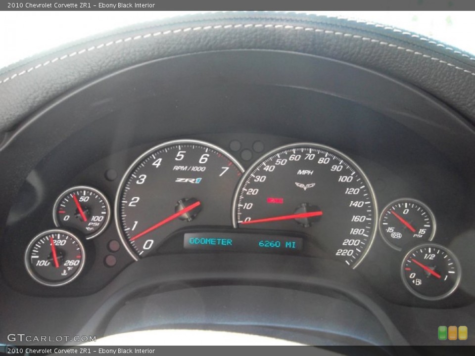 Ebony Black Interior Gauges for the 2010 Chevrolet Corvette ZR1 #56162534