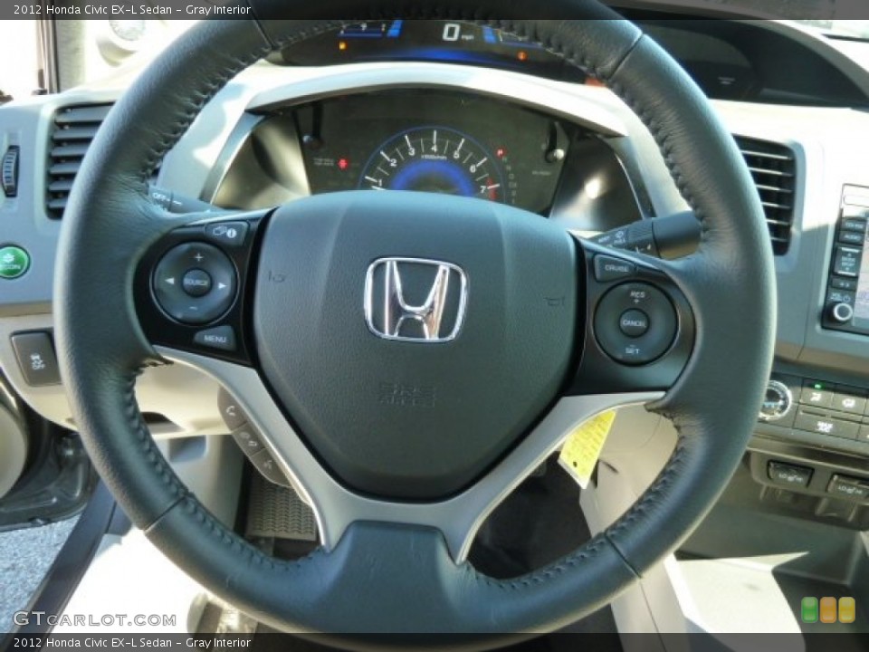 Gray Interior Steering Wheel for the 2012 Honda Civic EX-L Sedan #56165891