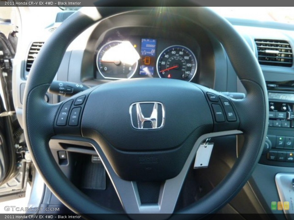 Black Interior Steering Wheel for the 2011 Honda CR-V EX 4WD #56166673