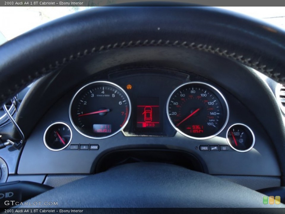 Ebony Interior Gauges for the 2003 Audi A4 1.8T Cabriolet #56167144