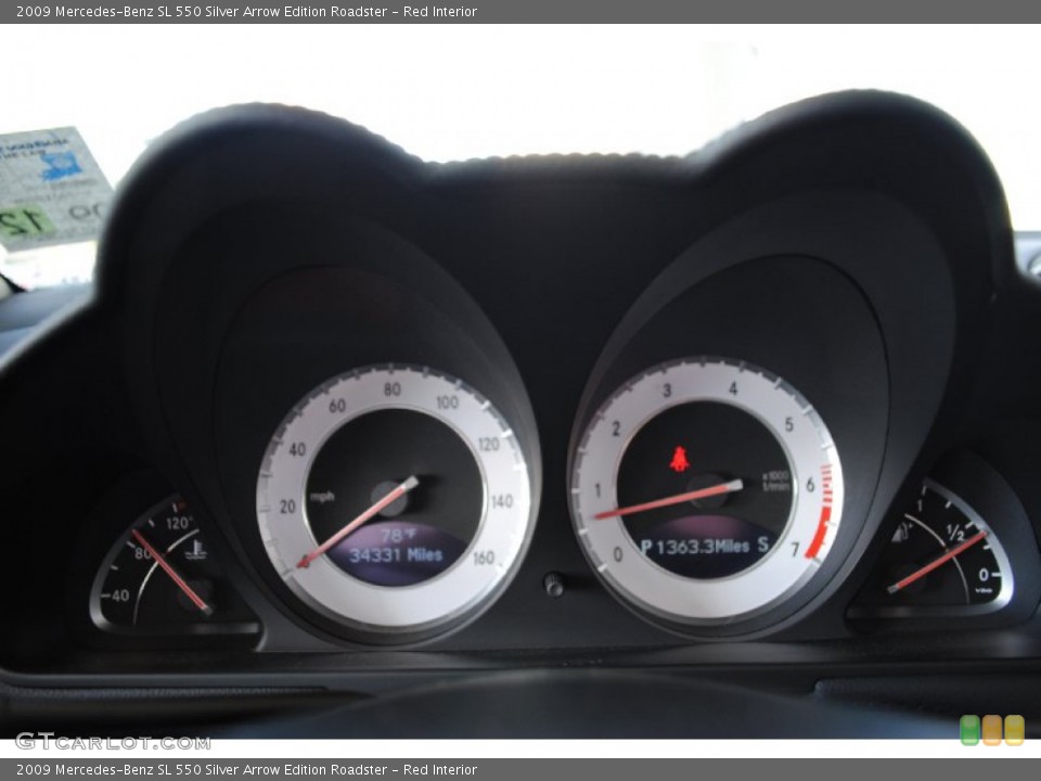 Red Interior Gauges for the 2009 Mercedes-Benz SL 550 Silver Arrow Edition Roadster #56167181