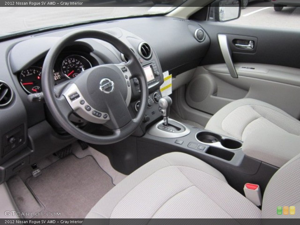 Gray Interior Prime Interior for the 2012 Nissan Rogue SV AWD #56171906