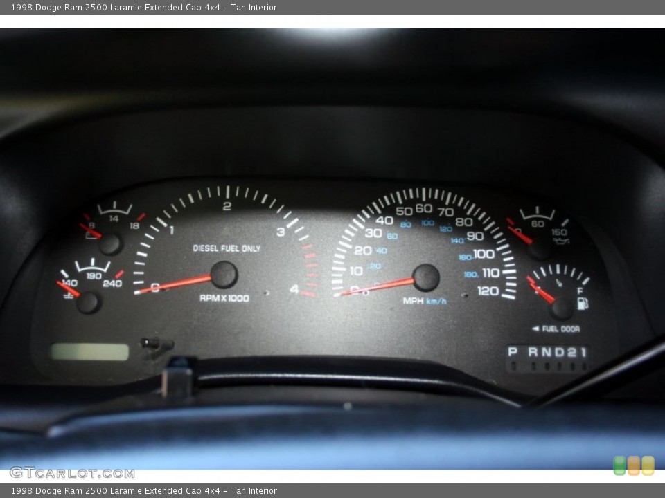 Tan Interior Gauges for the 1998 Dodge Ram 2500 Laramie Extended Cab 4x4 #56174201