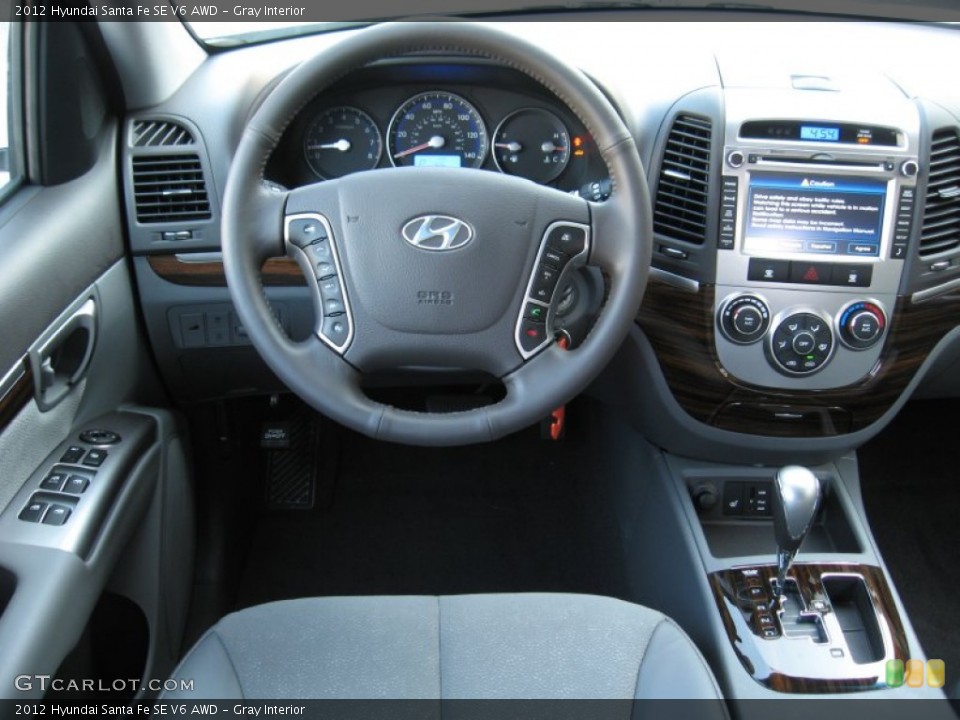 Gray Interior Dashboard for the 2012 Hyundai Santa Fe SE V6 AWD #56183231