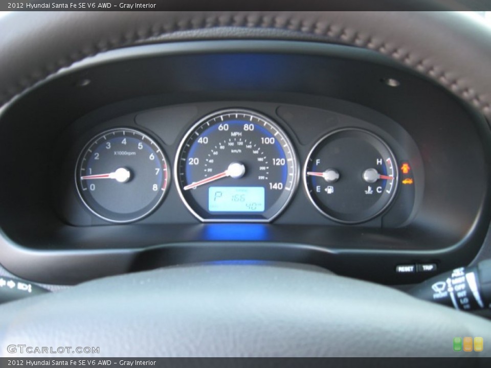 Gray Interior Gauges for the 2012 Hyundai Santa Fe SE V6 AWD #56183267