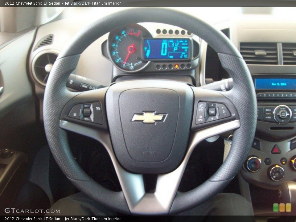 Jet Black/Dark Titanium Interior Steering Wheel for the 2012 Chevrolet Sonic LT Sedan #56183801