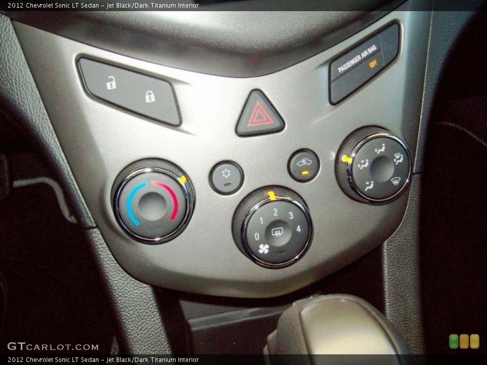 Jet Black/Dark Titanium Interior Controls for the 2012 Chevrolet Sonic LT Sedan #56183807