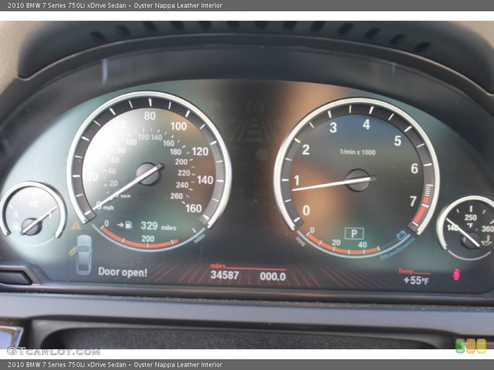 Oyster Nappa Leather Interior Gauges for the 2010 BMW 7 Series 750Li xDrive Sedan #56185097