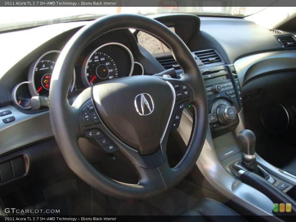 Ebony Black Interior Steering Wheel for the 2011 Acura TL 3.7 SH-AWD Technology #56193464