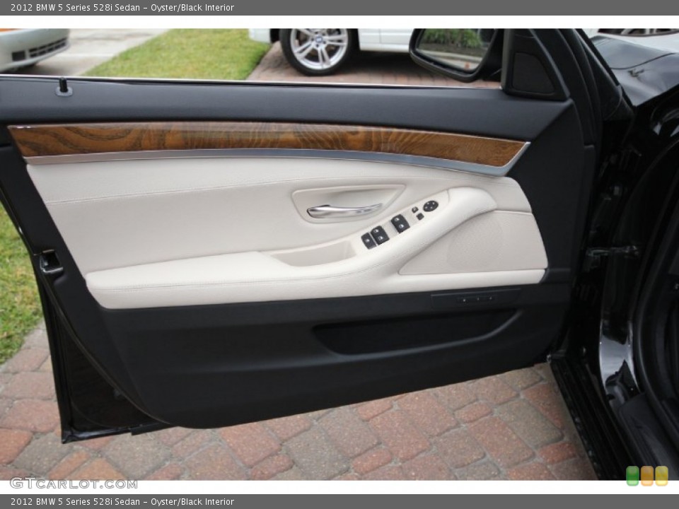 Oyster/Black Interior Door Panel for the 2012 BMW 5 Series 528i Sedan #56195720