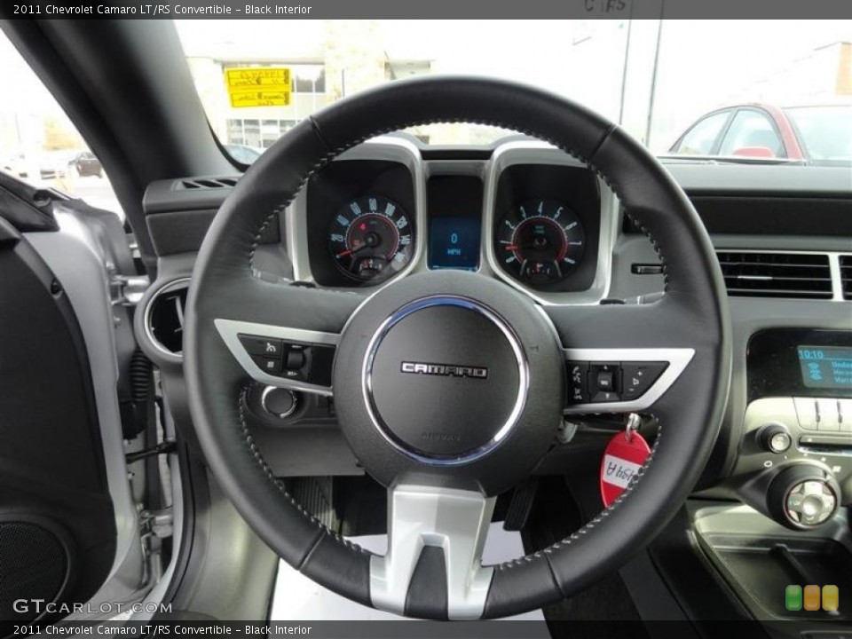 Black Interior Steering Wheel for the 2011 Chevrolet Camaro LT/RS Convertible #56195756