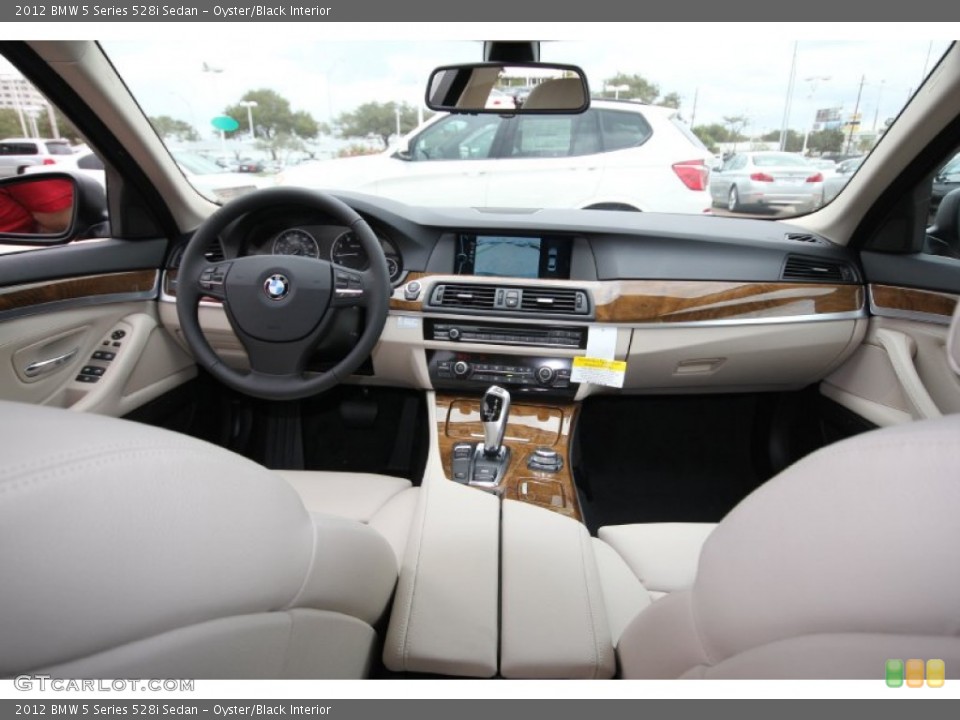 Oyster/Black Interior Dashboard for the 2012 BMW 5 Series 528i Sedan #56195855