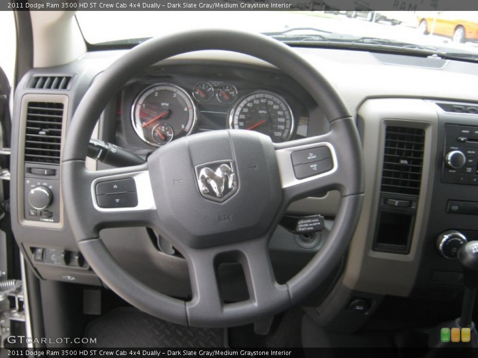 Dark Slate Gray/Medium Graystone Interior Steering Wheel for the 2011 Dodge Ram 3500 HD ST Crew Cab 4x4 Dually #56199686