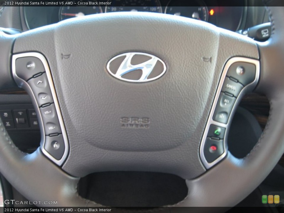 Cocoa Black Interior Controls for the 2012 Hyundai Santa Fe Limited V6 AWD #56205041