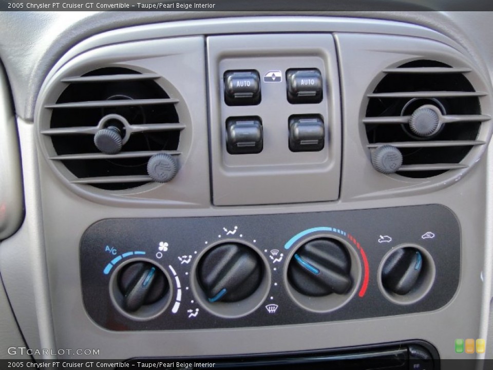 Taupe/Pearl Beige Interior Controls for the 2005 Chrysler PT Cruiser GT Convertible #56209763