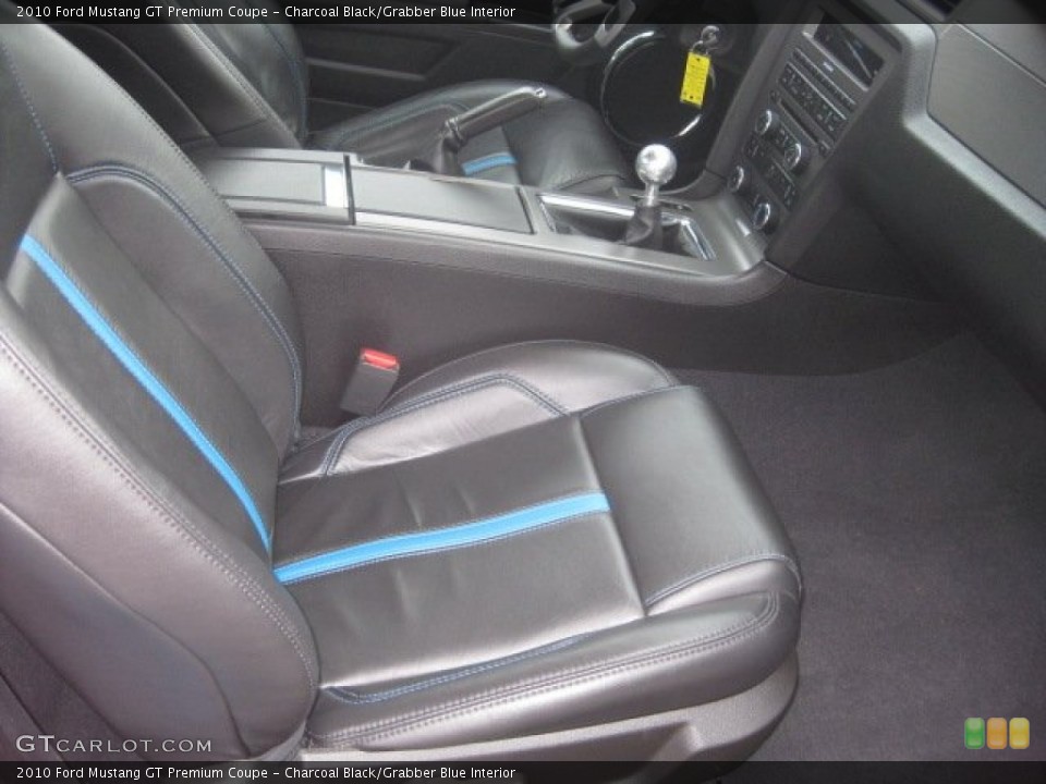 Charcoal Black/Grabber Blue Interior Photo for the 2010 Ford Mustang GT Premium Coupe #56213129