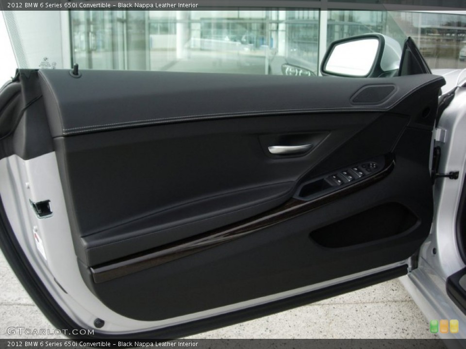Black Nappa Leather Interior Door Panel for the 2012 BMW 6 Series 650i Convertible #56215019