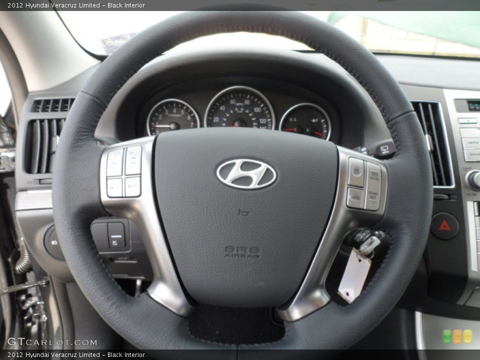 Black Interior Steering Wheel for the 2012 Hyundai Veracruz Limited #56223239