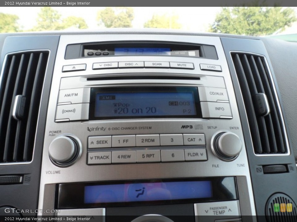 Beige Interior Audio System for the 2012 Hyundai Veracruz Limited #56223470
