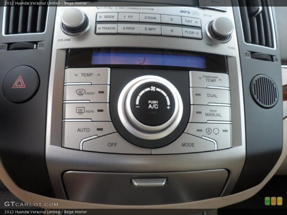 Beige Interior Controls for the 2012 Hyundai Veracruz Limited #56223479