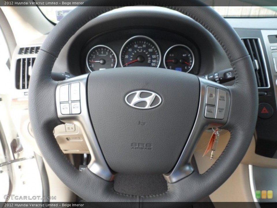 Beige Interior Steering Wheel for the 2012 Hyundai Veracruz Limited #56223497