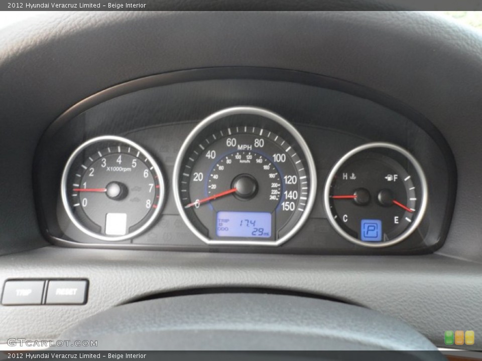 Beige Interior Gauges for the 2012 Hyundai Veracruz Limited #56223503