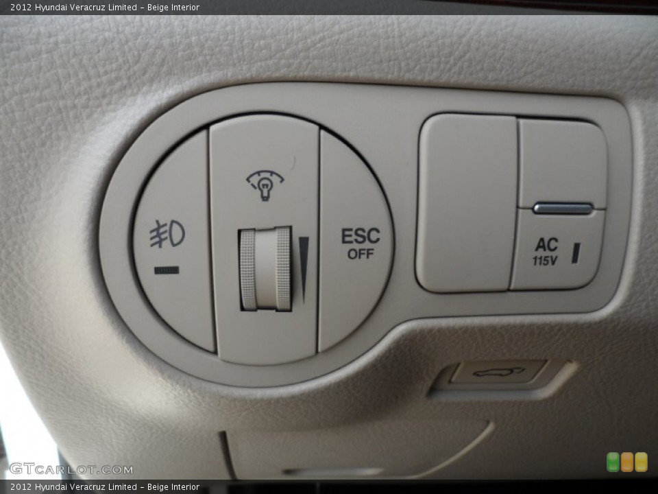 Beige Interior Controls for the 2012 Hyundai Veracruz Limited #56223509