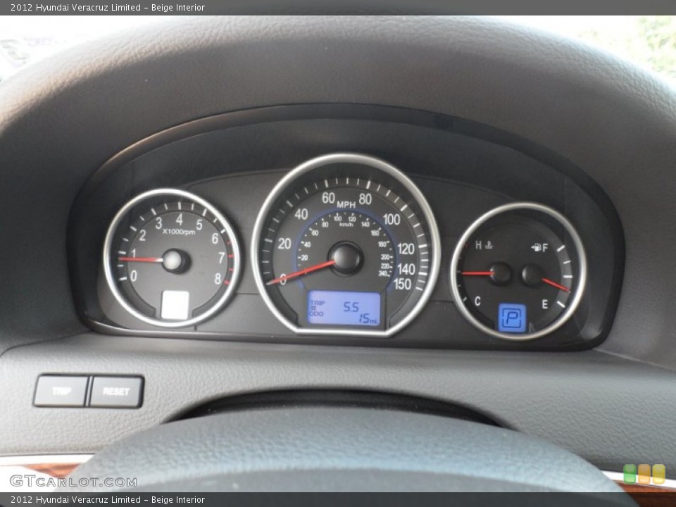 Beige Interior Gauges for the 2012 Hyundai Veracruz Limited #56223767