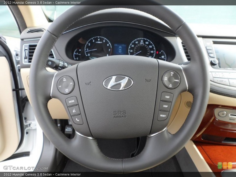 Cashmere Interior Steering Wheel for the 2012 Hyundai Genesis 3.8 Sedan #56223989
