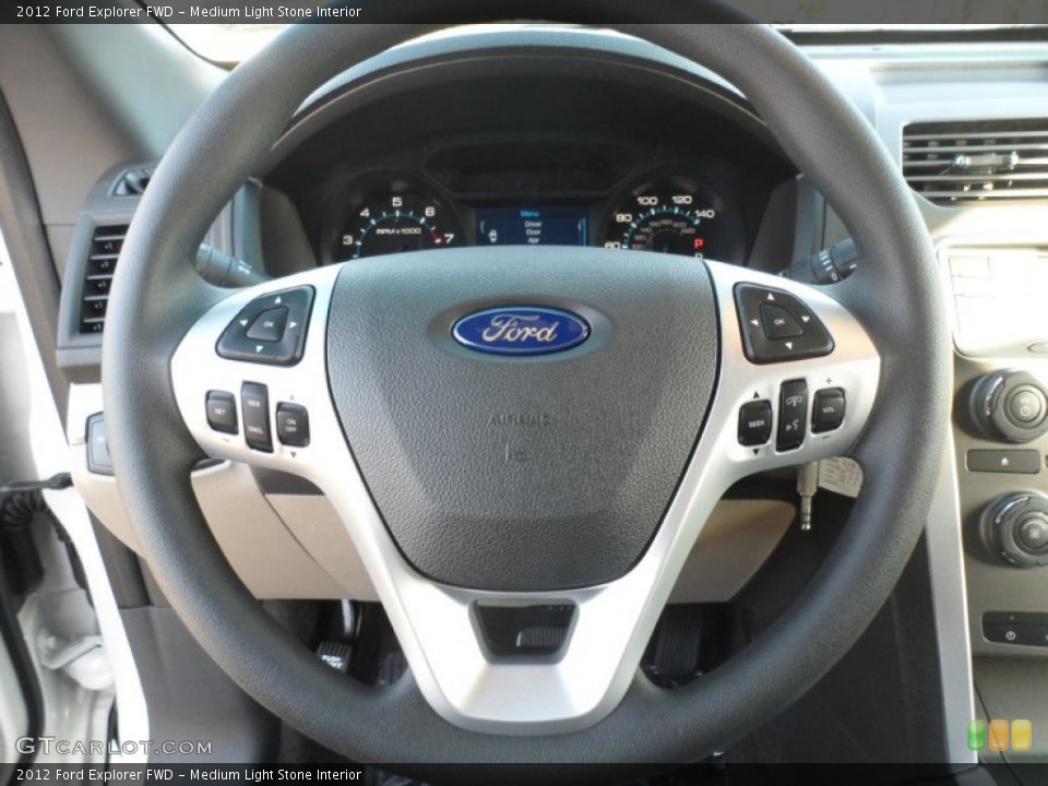 Medium Light Stone Interior Steering Wheel for the 2012 Ford Explorer FWD #56224643