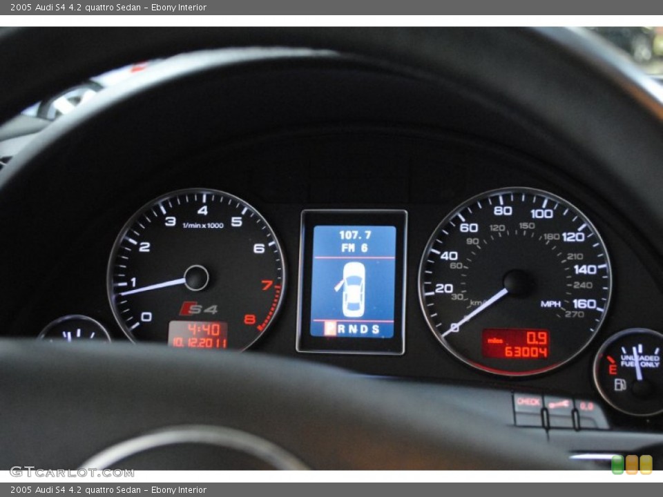 Ebony Interior Gauges for the 2005 Audi S4 4.2 quattro Sedan #56228558