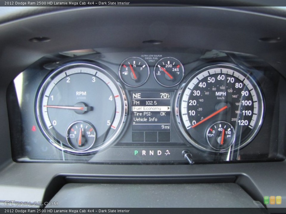 Dark Slate Interior Gauges for the 2012 Dodge Ram 2500 HD Laramie Mega Cab 4x4 #56234795